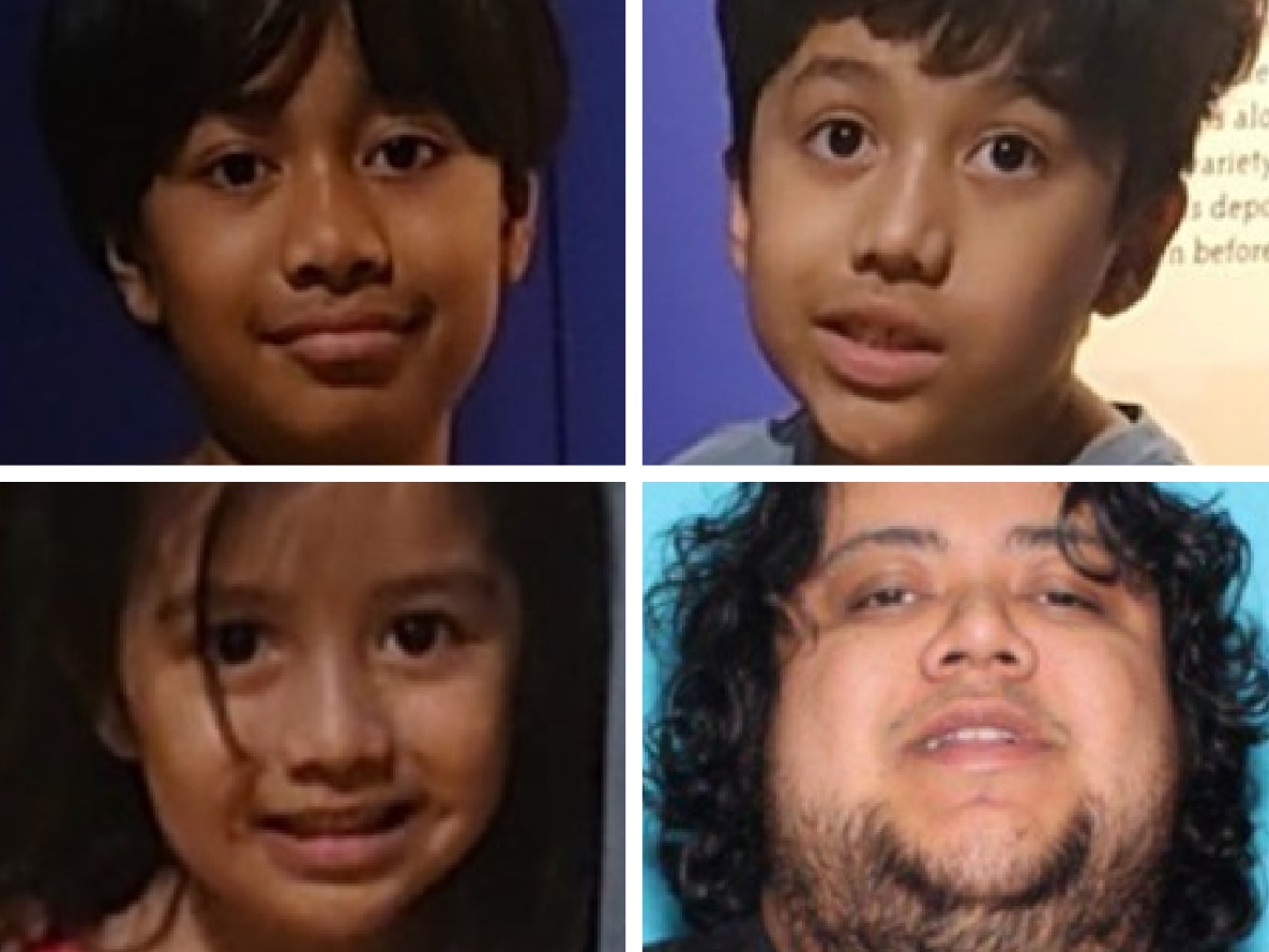 Maximus, Kaiser and Hailee Roman were last seen around 11:30 a.m. Wednesday in the area of East Coso and East Las Flores avenues, according to California Highway Patrol, who identified 29-year-old Julio Roman-Garcia as a suspect.