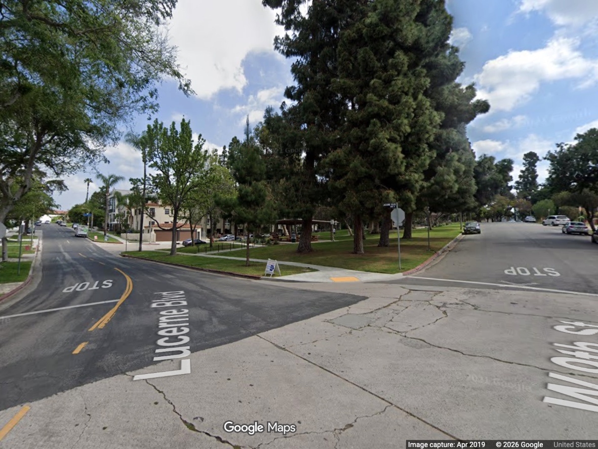 The couple and their dog — identified by both KTLA and FOX 11 only as Ben, Celine and dachshund Olive — were out for a walk shortly before 6:30 p.m. Aug. 12 at 9th Street and Lucerne Boulevard, bordering Harold Henry Park.