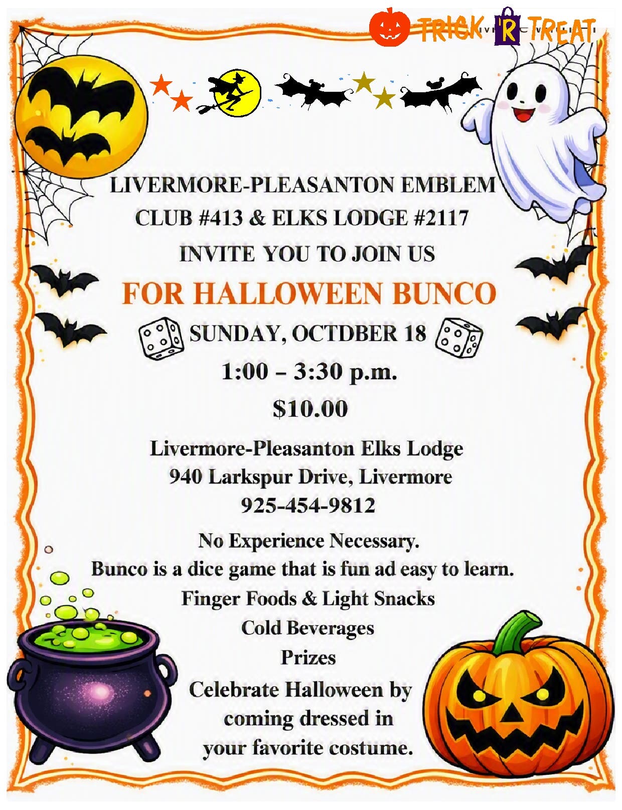 Emblem Club Halloween Bunco