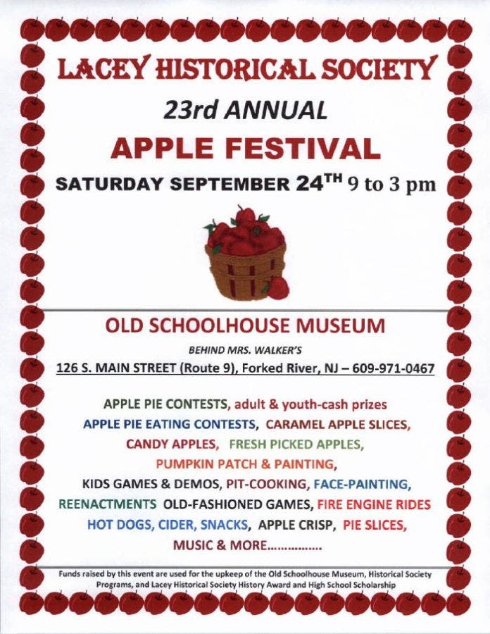 Lacey Township's Annual Apple Festival Coming Up On Saturday Lacey
