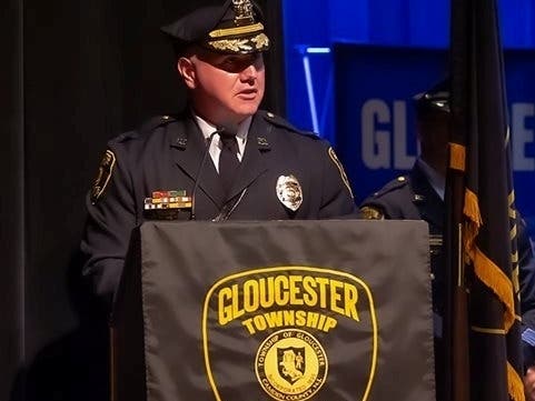 David Harkins was sworn in as Gloucester Township Police Chief Monday night.