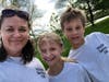 Pictured at the May clean-up is Stephanie Wetendorf of Des Plaines with her children, Lydia and Lawson.