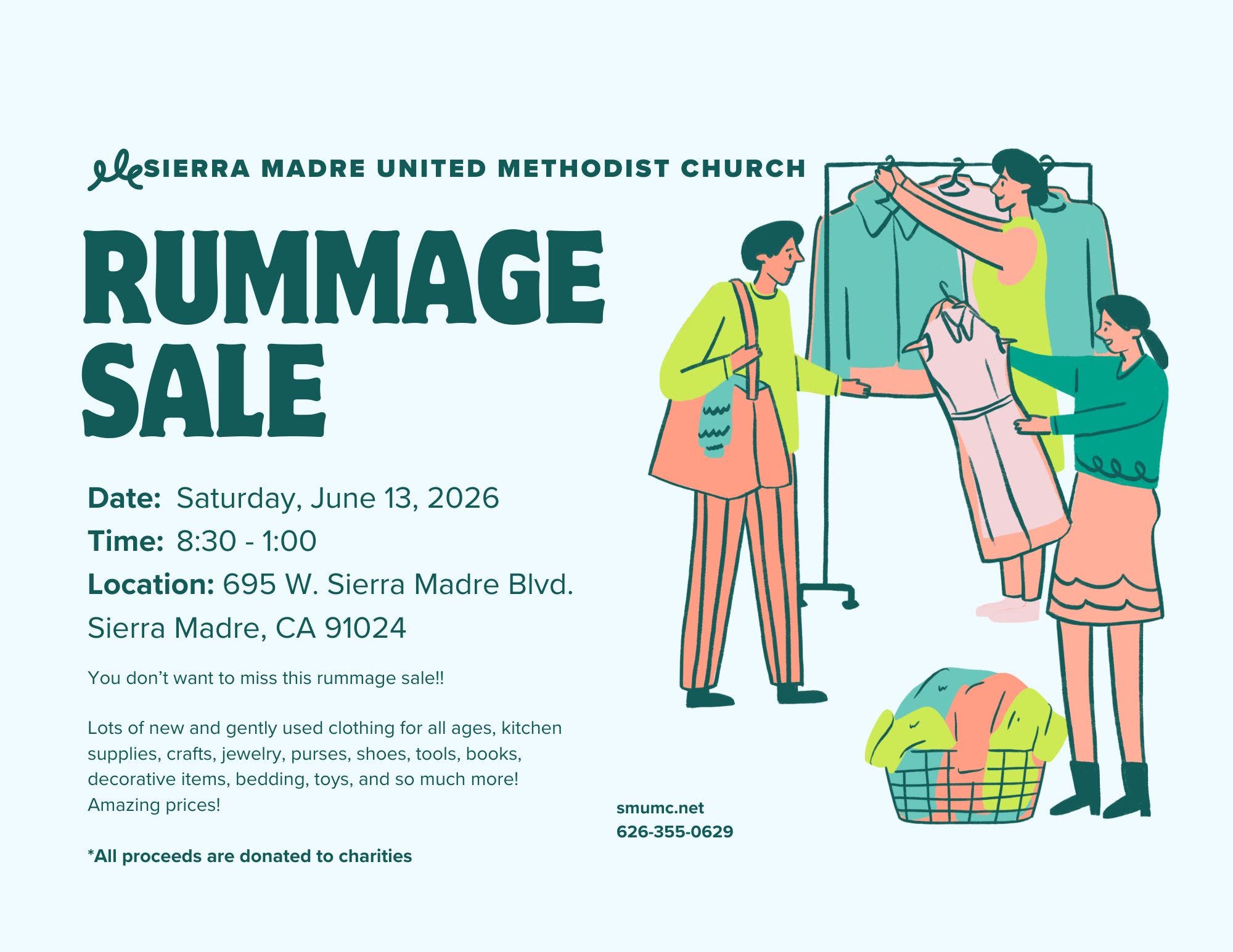 COLOSSAL CHURCH RUMMAGE SALE, Saturday, June 13, 2026, 8:30 - 1:00
