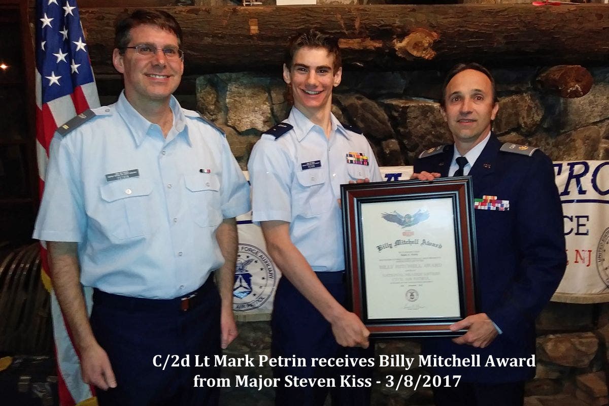 Cadet 2d Lt Mark Petrin, of Long Valley, receives the Civil Air Patrol ...