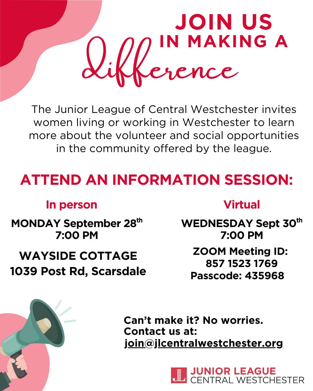 Junior League of Central Westchester Information Session