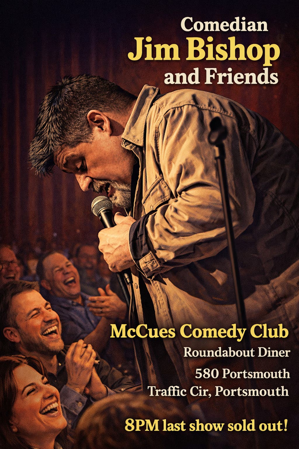 Comedian Jim Bishop McCues Comedy Club