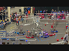 The iRaiders’ robot #2713 in the field during a match as part of the blue alliance.