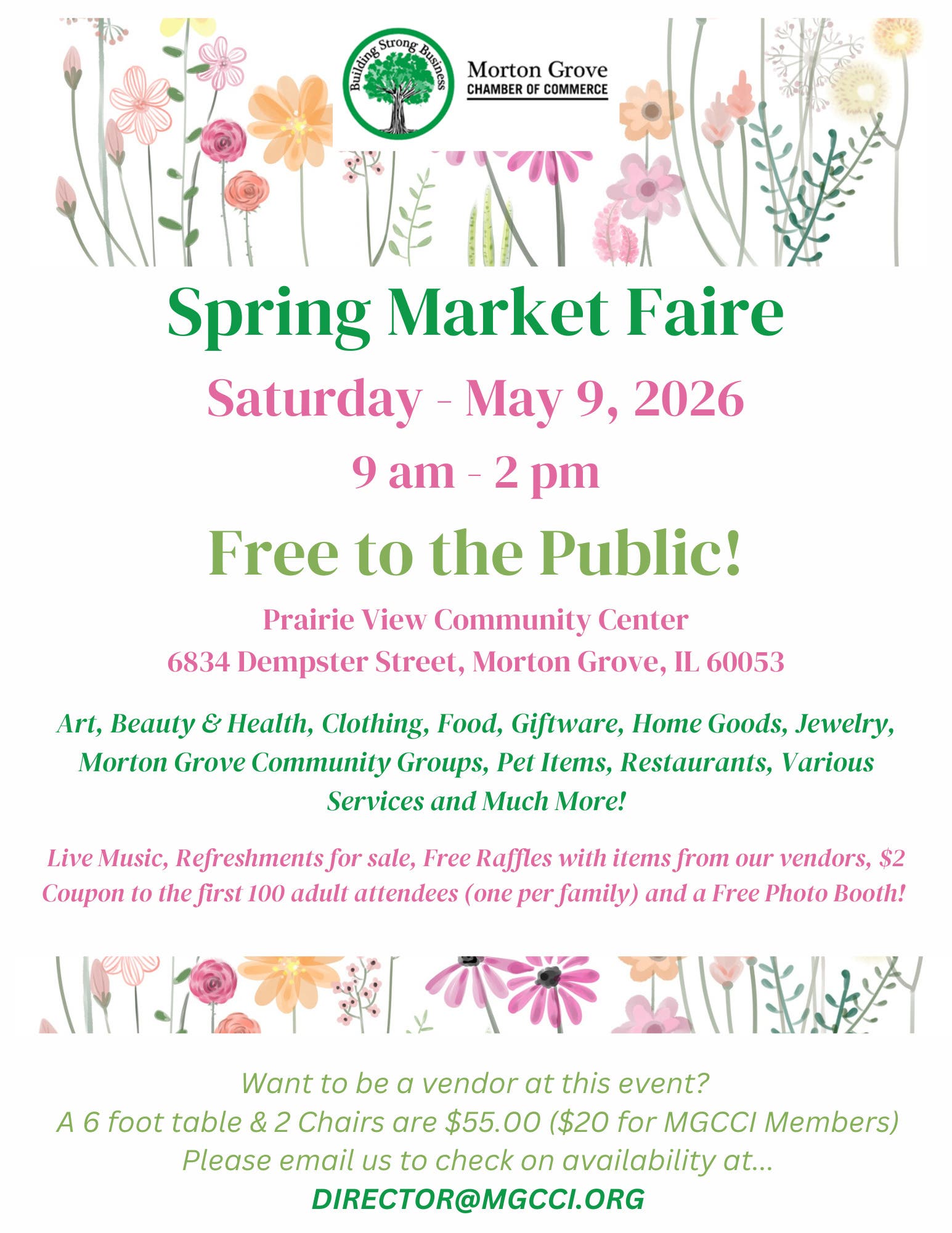 Glenview, Come to the Spring Market Faire May 9