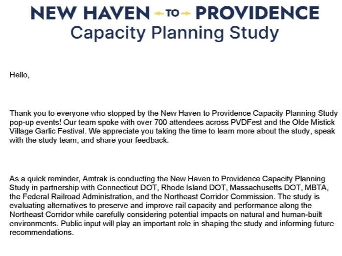 Charlestown will have a seat at the table as regional officials study the future of rail service between New Haven and Providence.