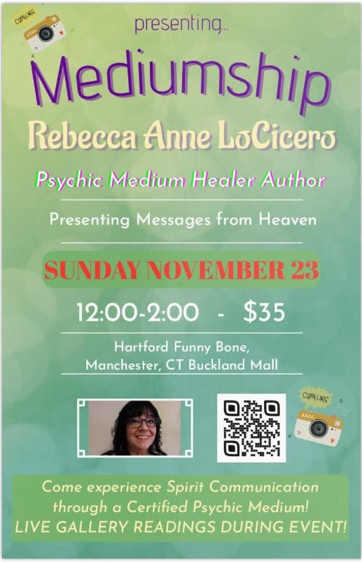 Mediumship in Manchester, CT with Psychic Medium Rebecca Anne LoCicero - Comedy from Beyond