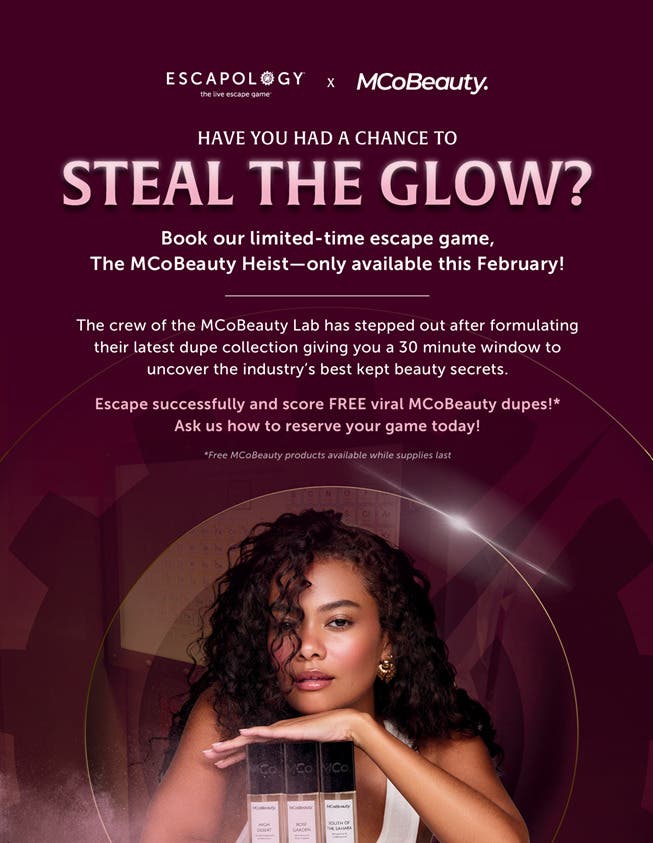 The MCo Beauty Heist: Steal the Glow and Book at Escapology Pike & Rose