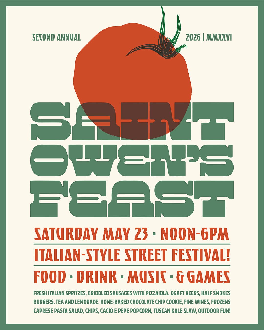 2nd Annual Saint Owen’s Feast: An Italian-Style Street Fair, Owen’s + Caruso