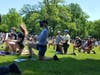 Silent kneeling in memory of George Floyd on the Winnetka Village Green for 8 minutes and 46 seconds, June 6, 2020