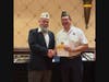 Legion Department Commander Mike Kellett with Post 143 Commander Chris DeWitt