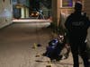The hit-and-run crash scene.