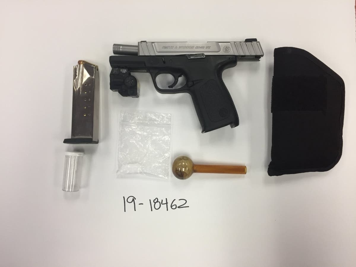 Items seized during traffic stop by Pleasanton police.