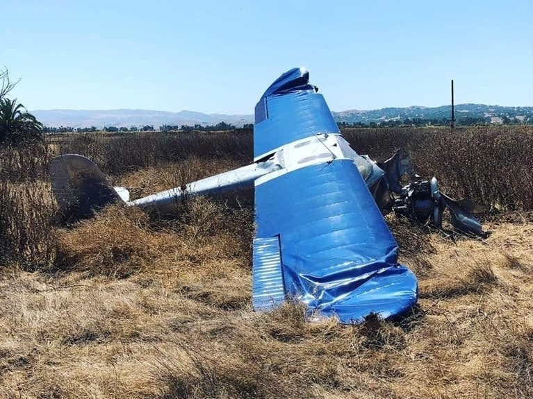 The plane crash at Livermore Municipal Airport, Aug. 21, 2019.