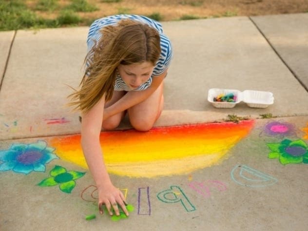 Splatter's Chalk Walk Art Competition invites festival-goers of all ages to join in.