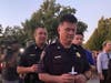 Tracy police attend the candlelight vigil held for Parmjit Singh, Aug. 28, 2019.