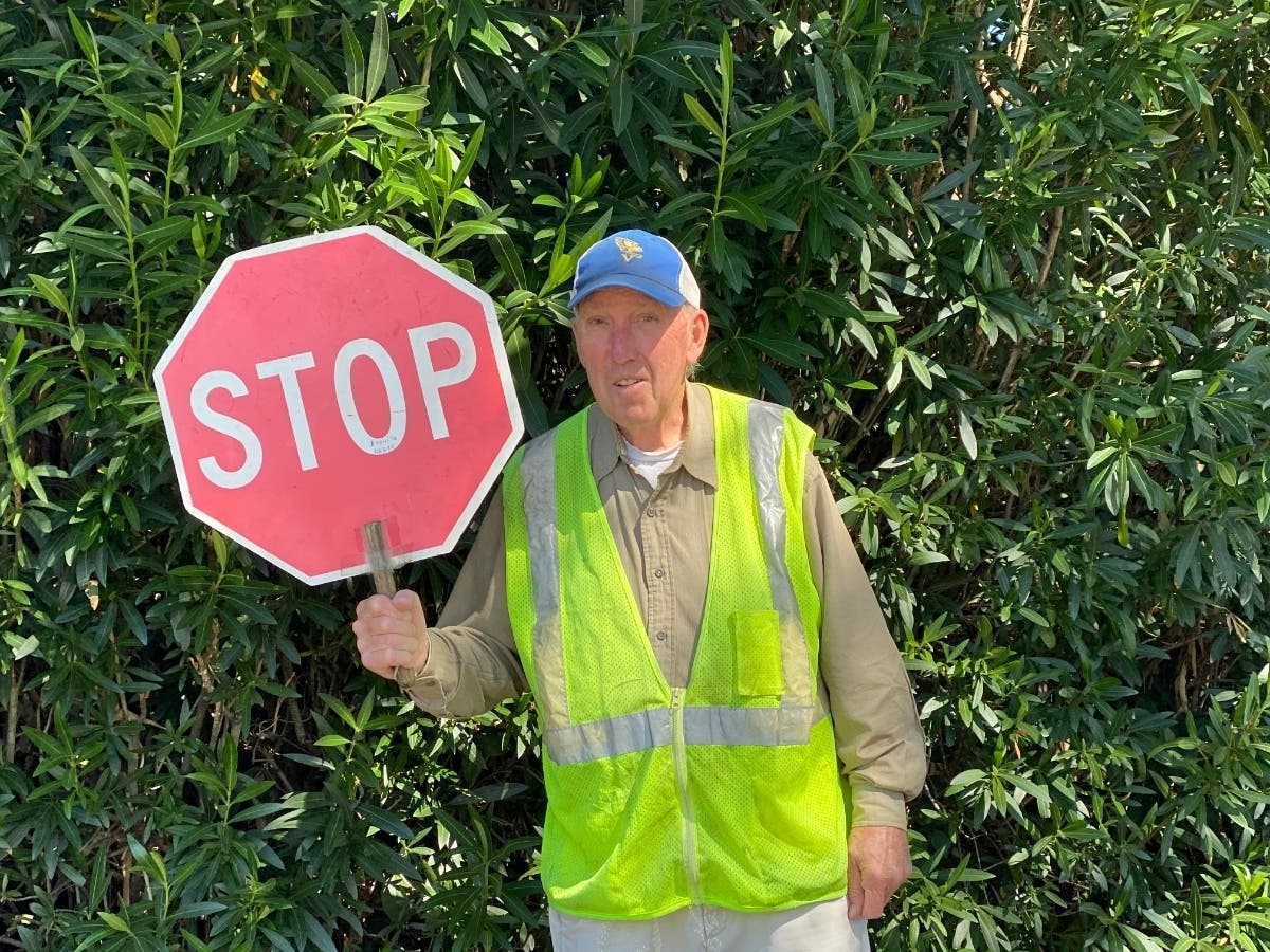 Crossing guard John Lussing.
