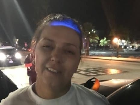 Deandra Perez during her arrest over the weekend by Santa Cruz police.