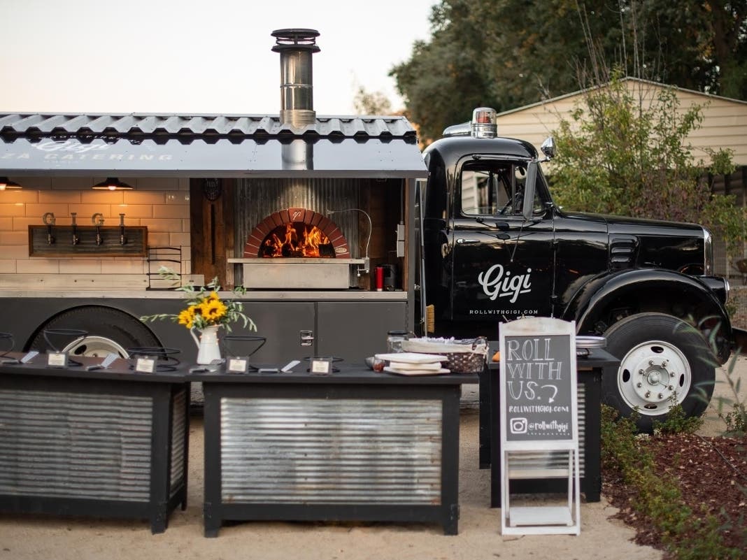 The fully restored and outfitted International Harvester firetruck that bears the company name, Gigi.
