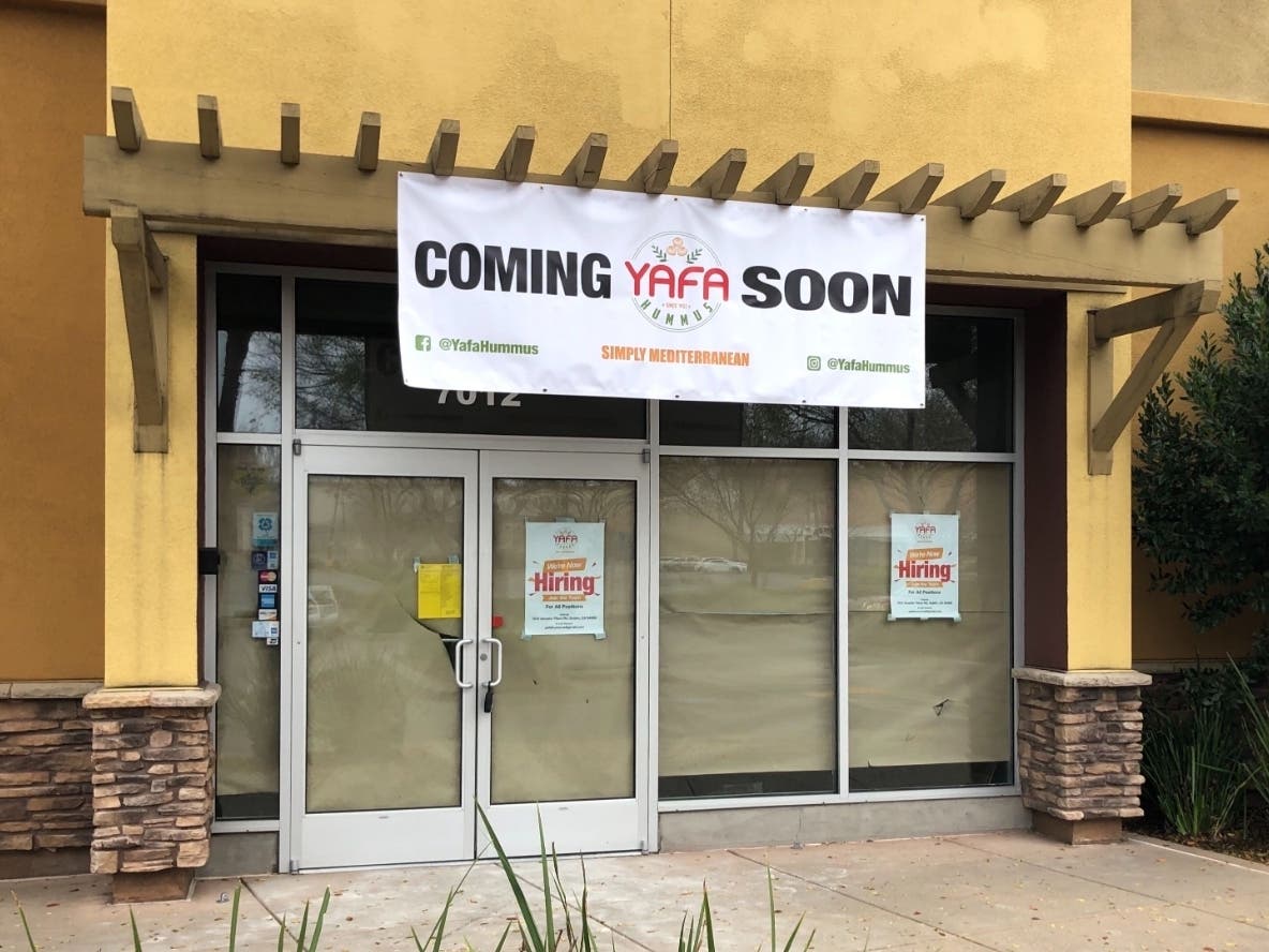 Yafa Hummus is opening a Dublin location at 7012 Amador Plaza Road in mid February.