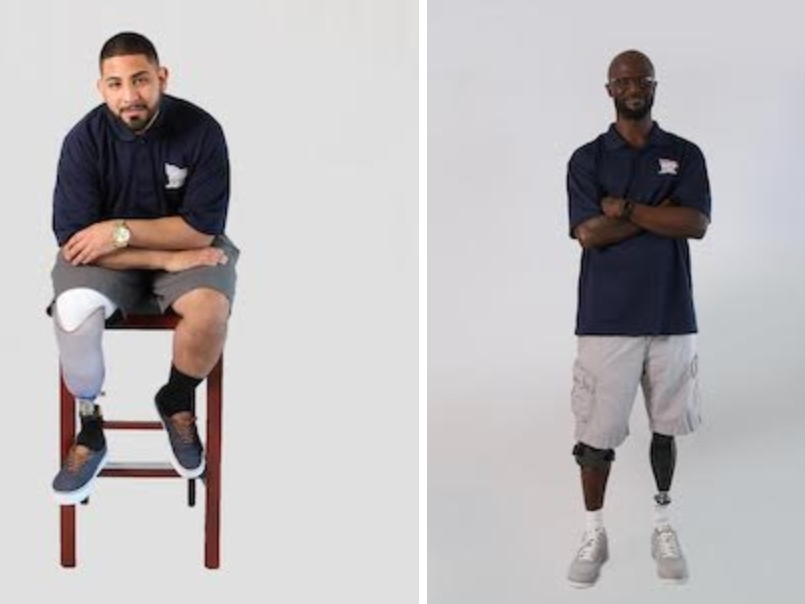 From left: Army Specialist Carlos Gomez and Marine First Sergeant Marcus Wilson.