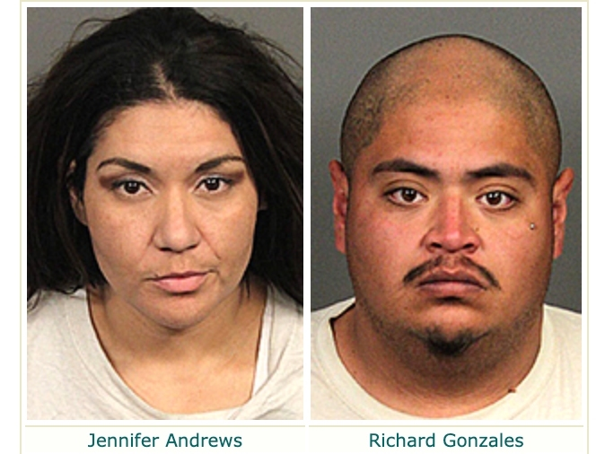 From left: Jennifer Andrews, 36, of Yucaipa, and Richard Gonzales, 28, of San Bernardino.