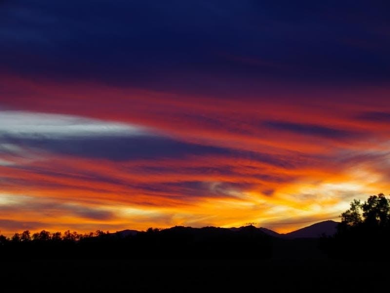Sunset over Lake Elsinore.