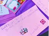 Handcrafted Valentine's Day cards made by AHES students.
