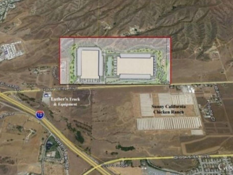 The project site, east of Interstate 10, north of Cherry Valley Boulevard and south of Condit Avenue. ​