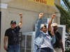 Onlookers show support for the June 3, 2020 protest against police brutality. Lake Elsinore, Calif.