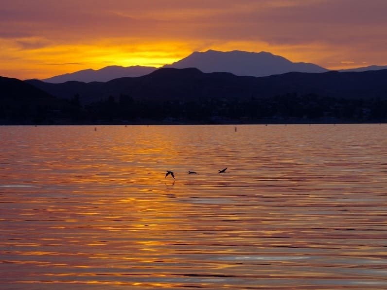 Sunrise at Lake Elsinore, Aug. 16, 2020.  