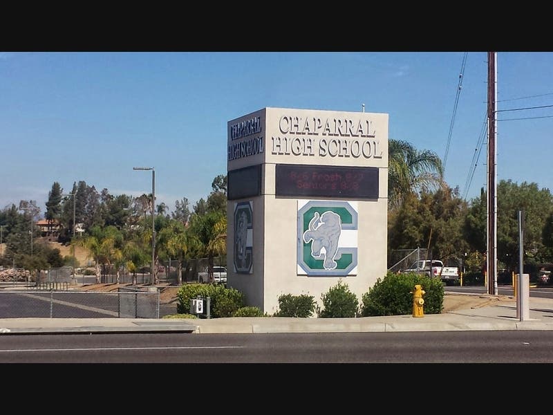 Chaparral High School in Temecula, which remains closed for in-person classes amid coronavirus.