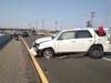 The crash scene Wednesday afternoon on I-215 in Murrieta.