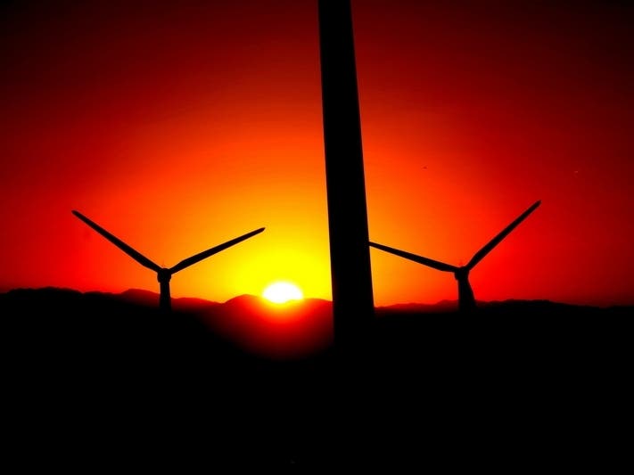 A wind farm off Interstate 10.