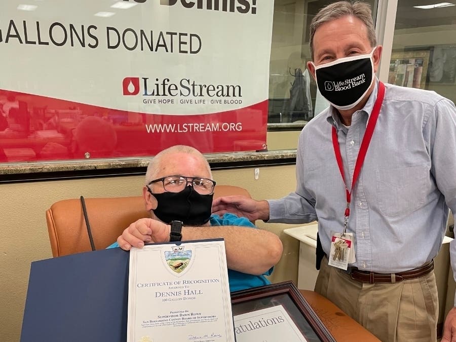 Dennis Hall (left) and Rick Axelrod, MD, LifeStream’s president, CEO and medical director.