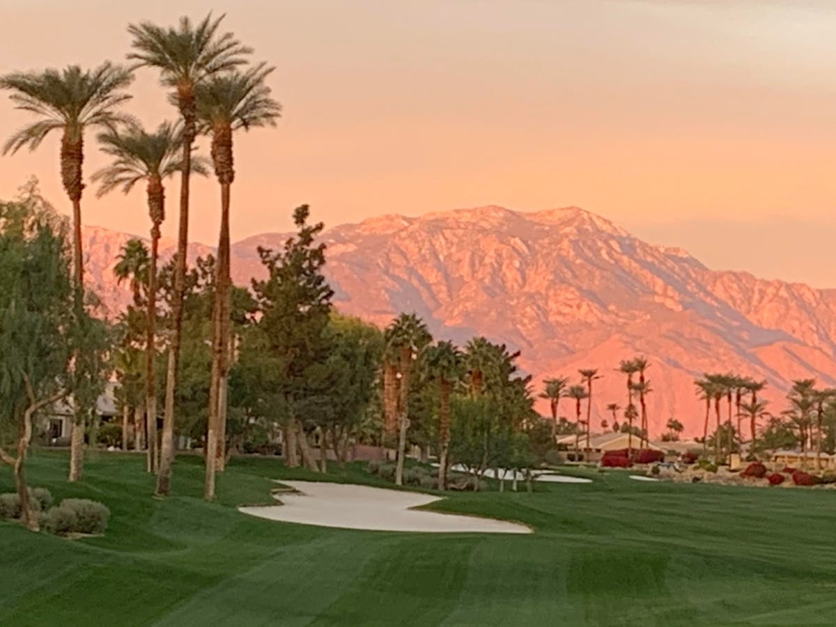 A pink sky across the Coachella Valley.