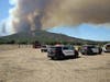Crews battle the Chaparral Fire.