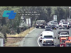 The crash scene from video provided by Caltrans TV.