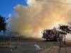 Crews on scene Wednesday in Beaumont battling a haystack fire.