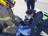 The family dog was rescued from the blaze.