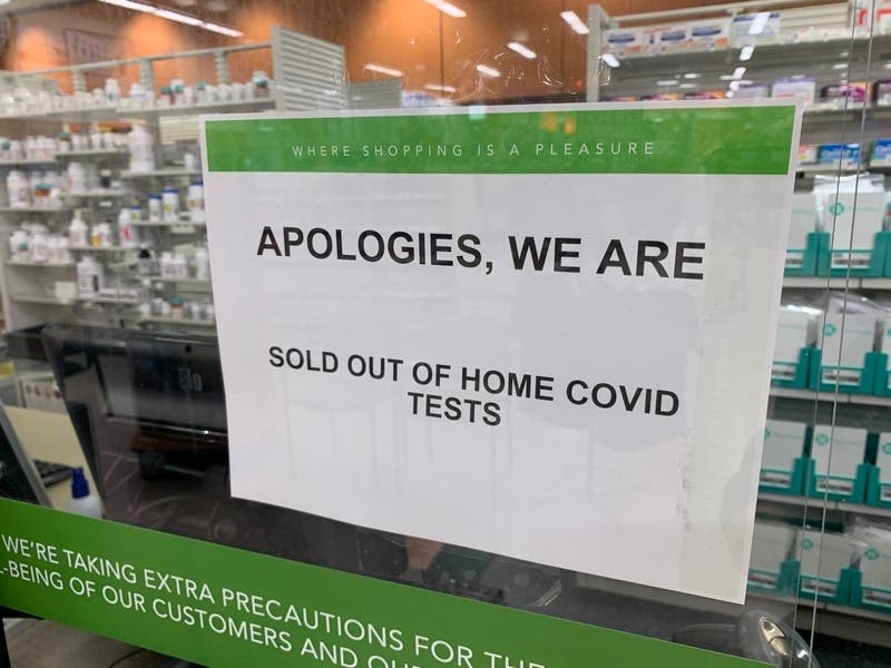 COVID-19 testing sites continue to be available at pharmacies and medical facilities across Riverside County, but at-home rapid-result test kits are largely out of stock on retailers' shelves.