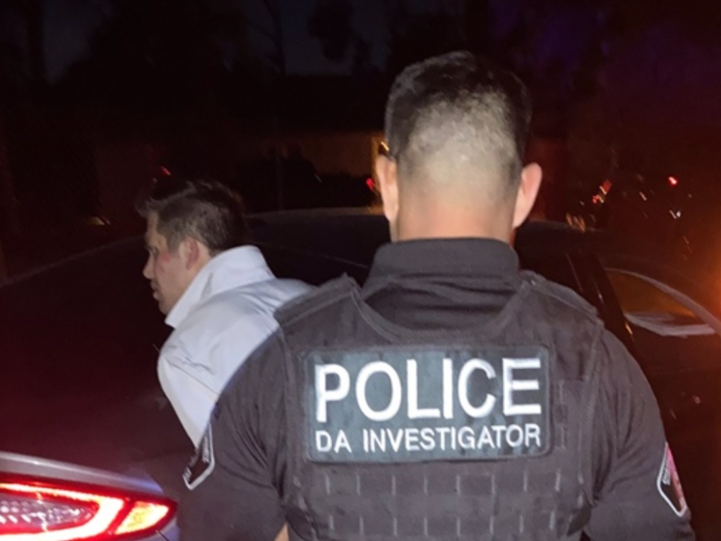 Nicholas Scott Costanza during his Feb. 18 arrest in Lake Mathews.