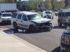The suspect's vehicle following the crash at Jefferson Avenue and Date Street in Murrieta.