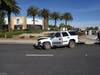 The suspect's vehicle following the crash.