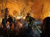 Murrieta Fire & Rescue crews tackle the fires that began shortly before 9 p.m. Sunday.