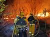 Murrieta Fire & Rescue crews tackle the fires that began shortly before 9 p.m. Sunday.