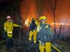 Murrieta Fire & Rescue crews tackle the fires that began shortly before 9 p.m. Sunday.